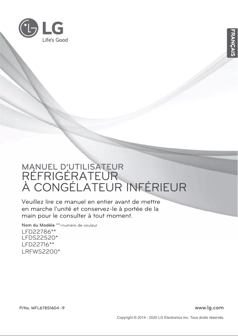 Image de la première page du manuel de l'appareil LFD22786SW