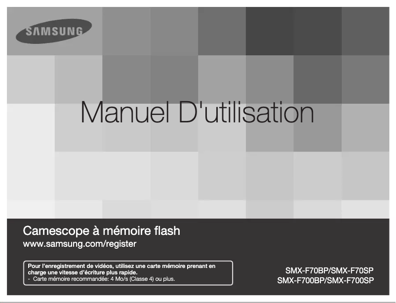 Page n°1 - Manuel utilisateur Samsung SMX-F70SP