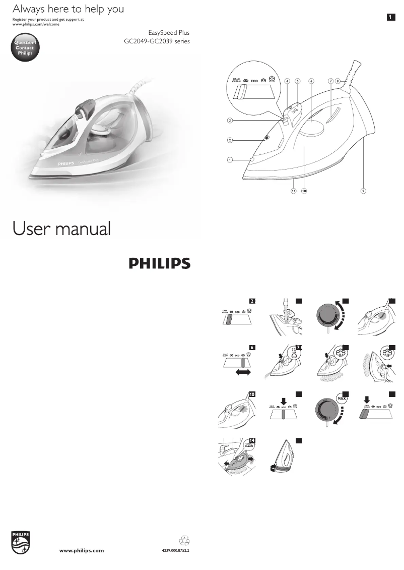 Image de la première page du manuel de l'appareil EasySpeed GC2046
