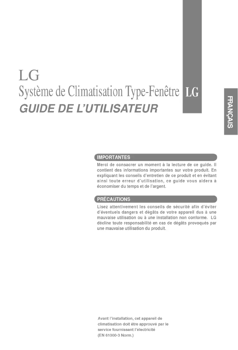 Page 1 de la notice Manuel utilisateur LG LWC1264PAG