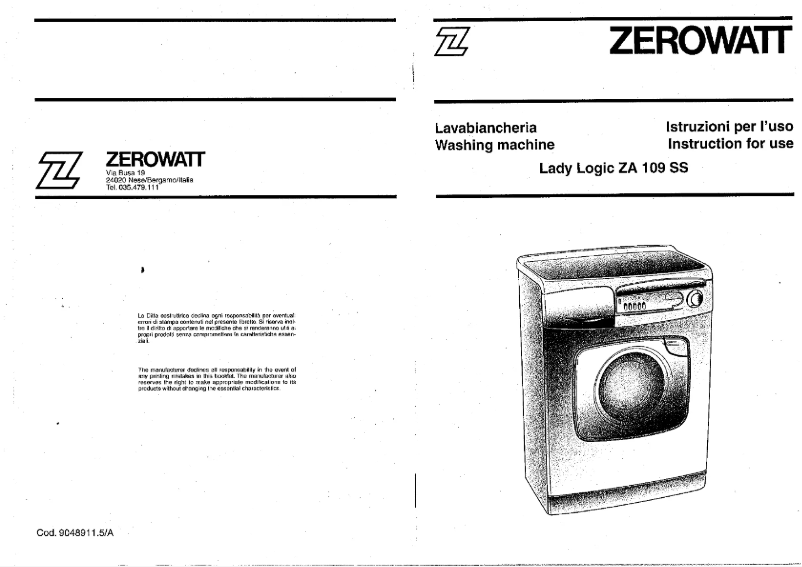 Image de la première page du manuel de l'appareil Lady Logic ZA 109 SS