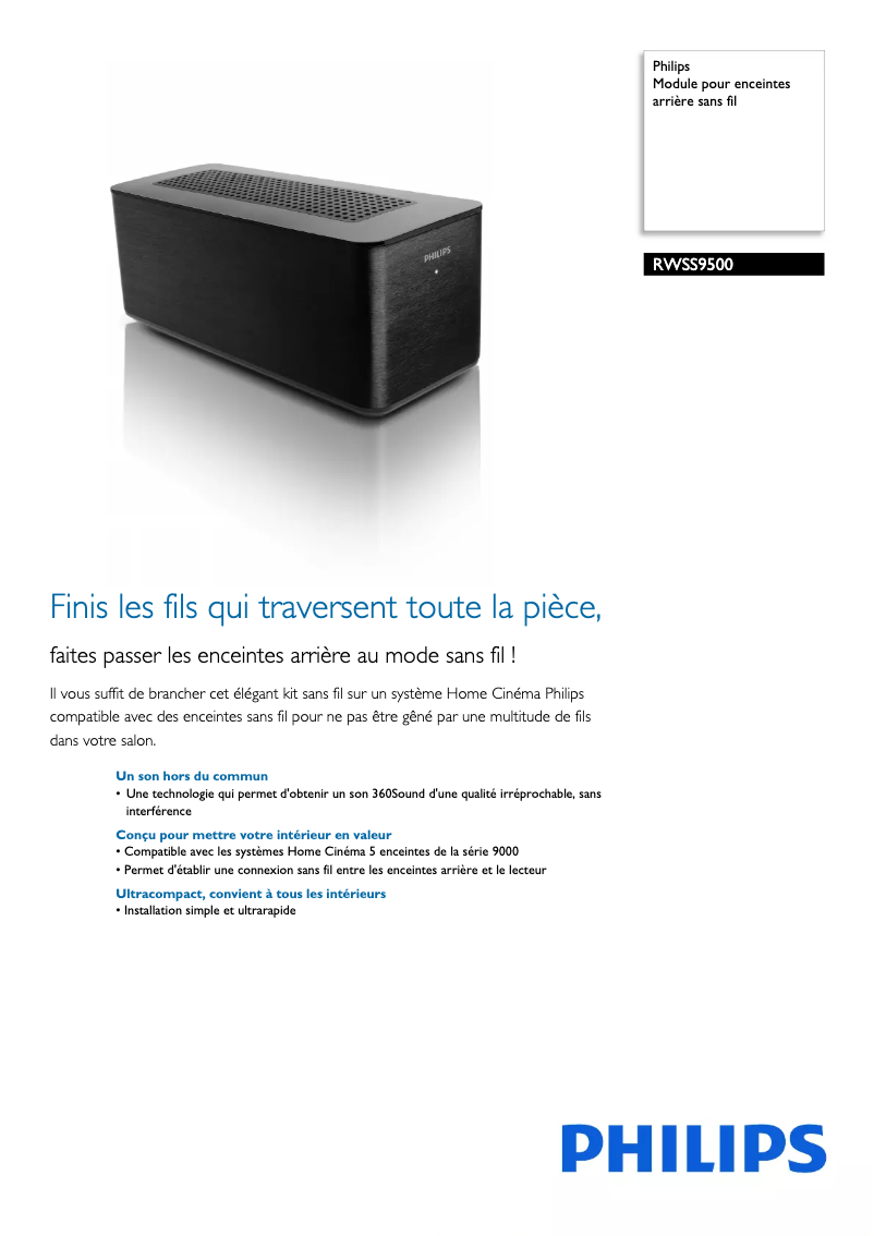 Page n°1 - Fiche technique Philips RWSS9500