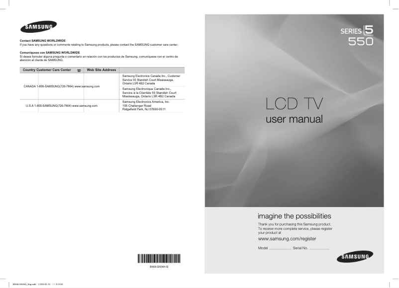 Page n°1 - Manuel utilisateur Samsung LN32C550