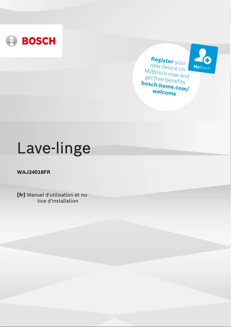 Image de la première page du manuel de l'appareil WAJ24018FR