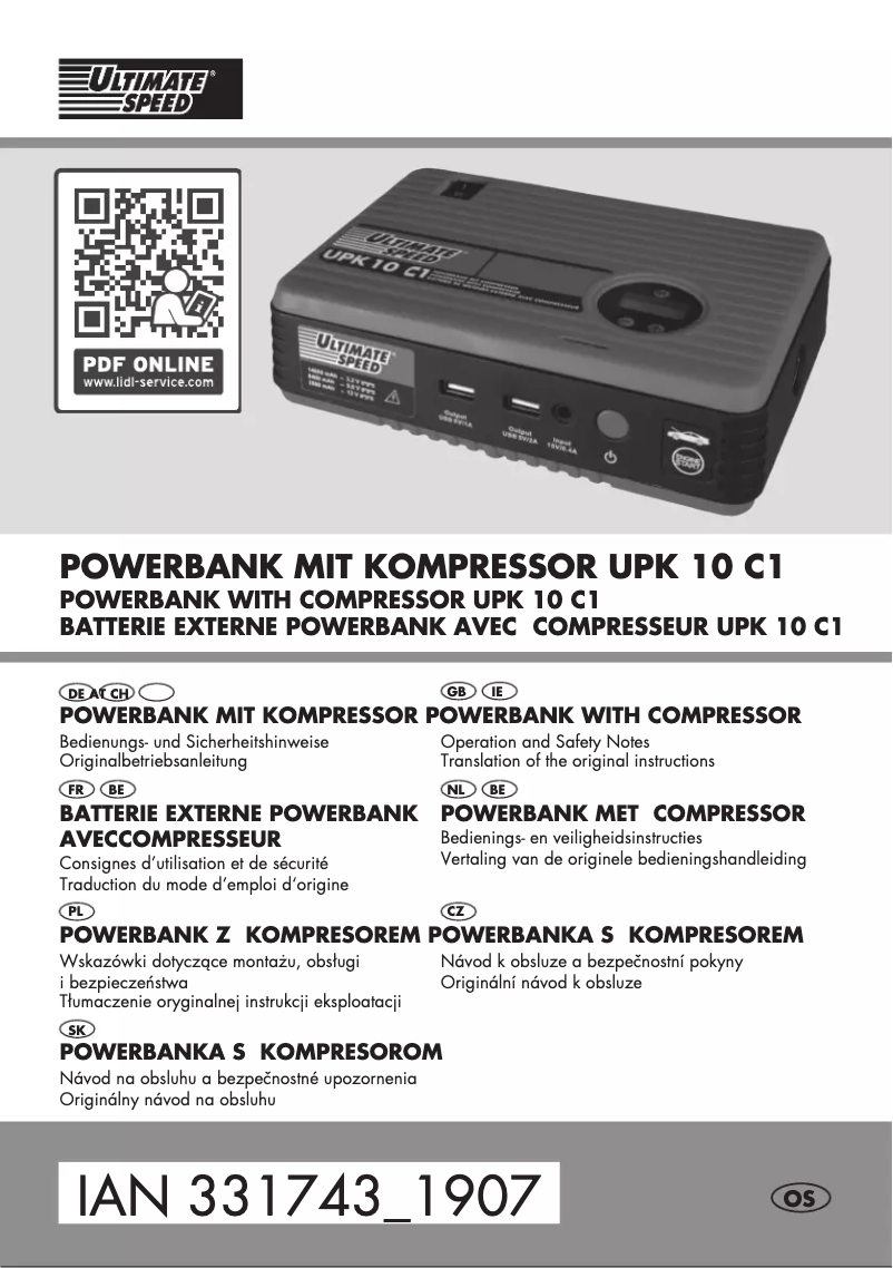 Página 1 del manual Manual de usuario Ultimate Speed UPK 10 C1