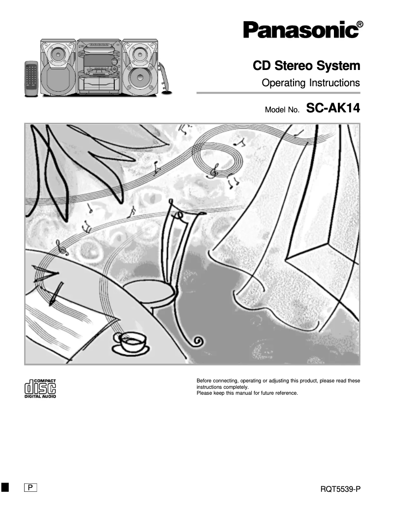 Page 1 de la notice Manuel utilisateur Panasonic SC-AK14
