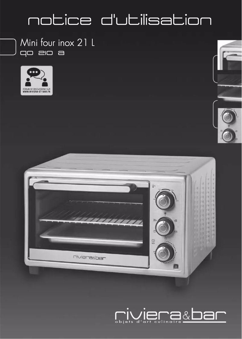 Page 1 de la notice Manuel utilisateur Riviera & Bar QO210A
