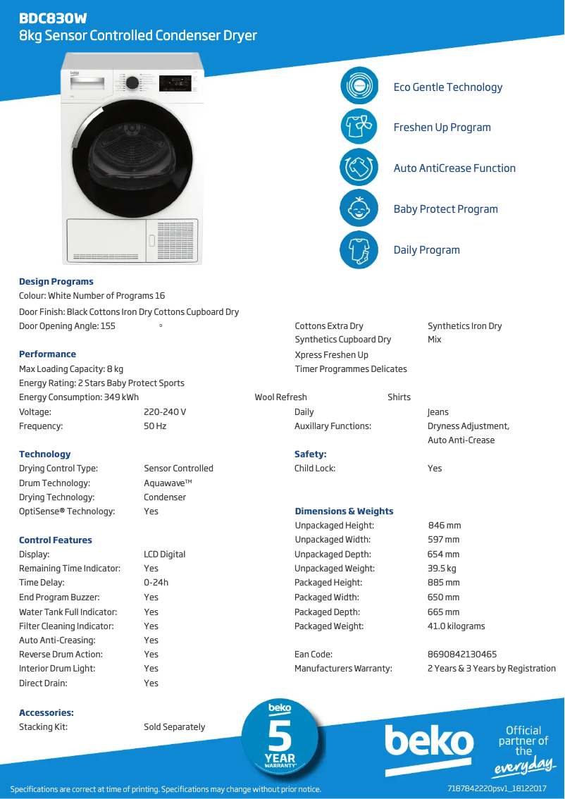Image de la première page du manuel de l'appareil BDC830W