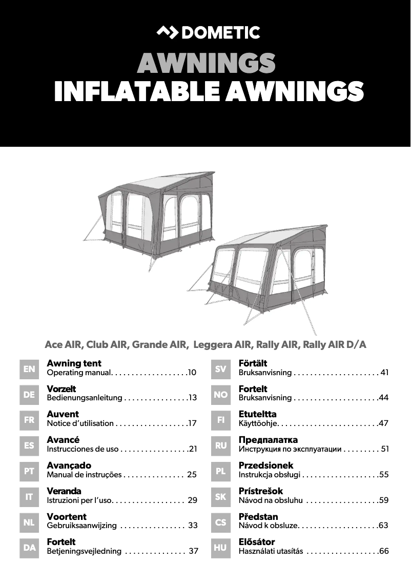 Página 1 del manual Manual de usuario Dometic Club AIR Pro 330 S