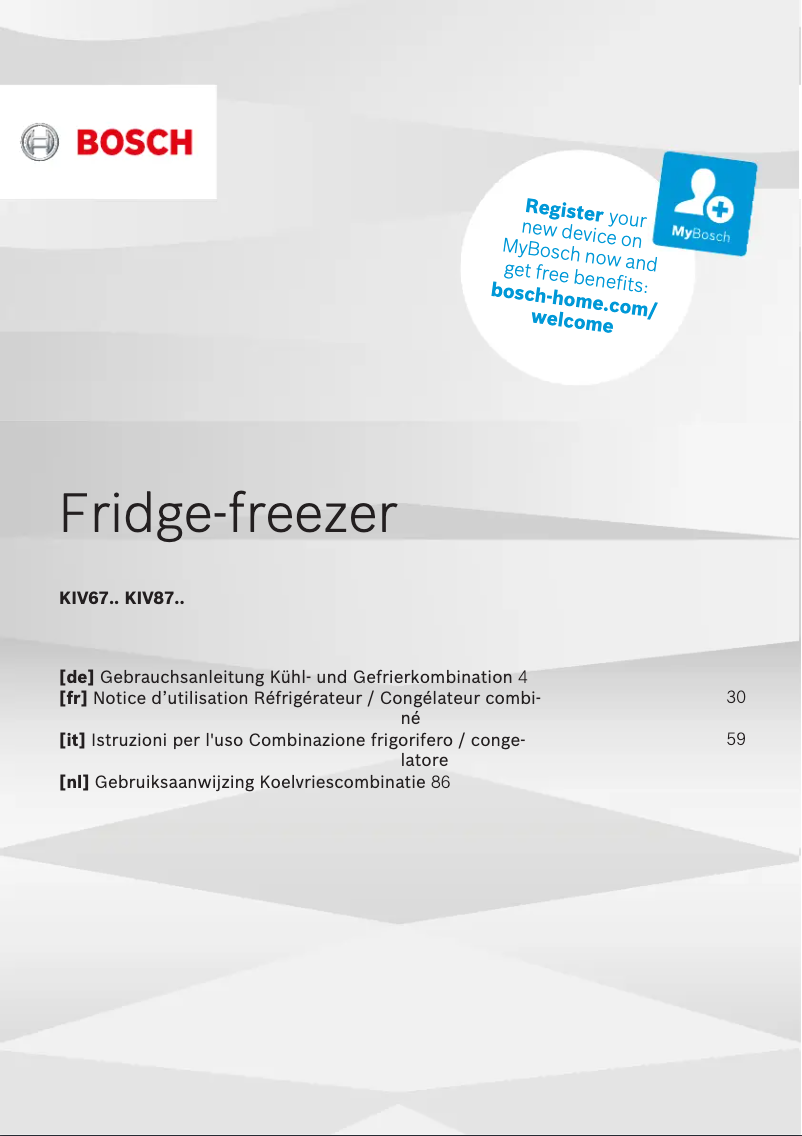 Page n°1 - Manuel utilisateur Bosch KIV67VSF0