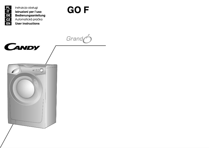 Page 1 de la notice Manuel utilisateur Candy GO F108/L1-S