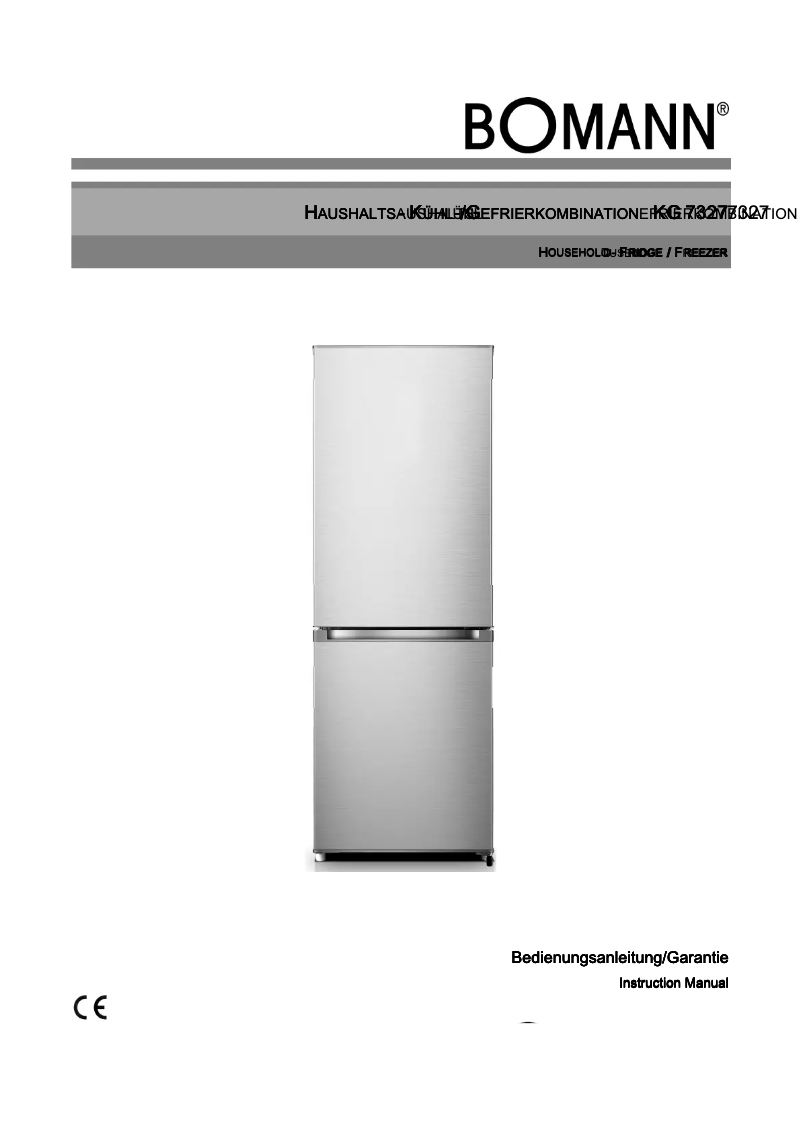 Page 1 de la notice Manuel utilisateur Bomann KG 7327 IX