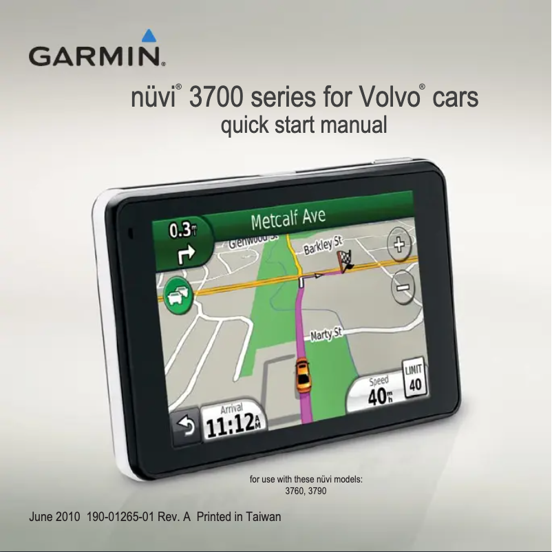 Page n°1 - Guide de démarrage rapide Garmin Nüvi 3760