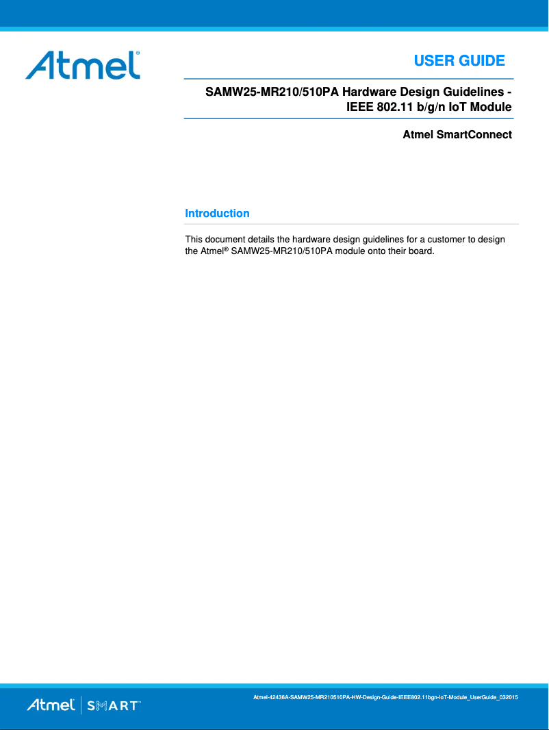 Page 1 de la notice Manuel utilisateur Microchip SAMW25-MR210