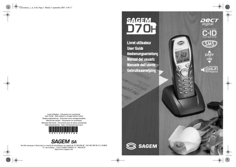 Page 1 de la notice Manuel utilisateur Sagem D80V-2