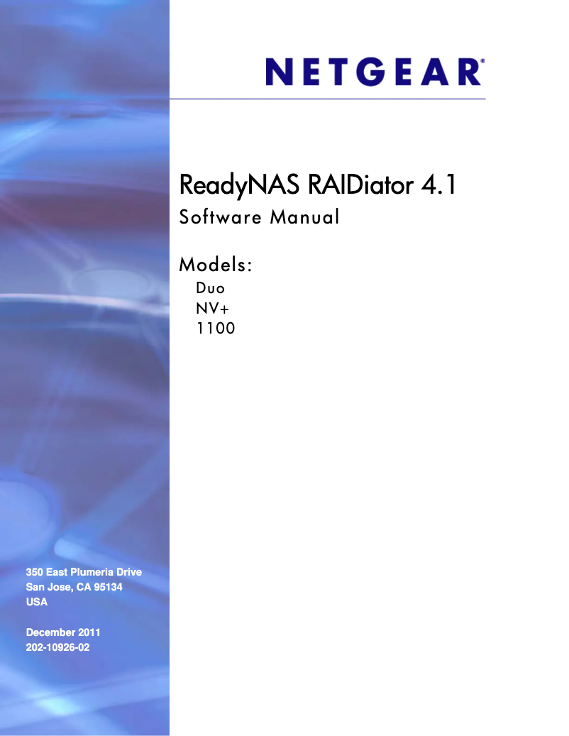 Page 1 de la notice Manuel utilisateur Netgear ReadyNAS RR4410