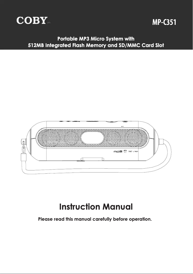 Page 1 de la notice Manuel utilisateur Coby MP-C351