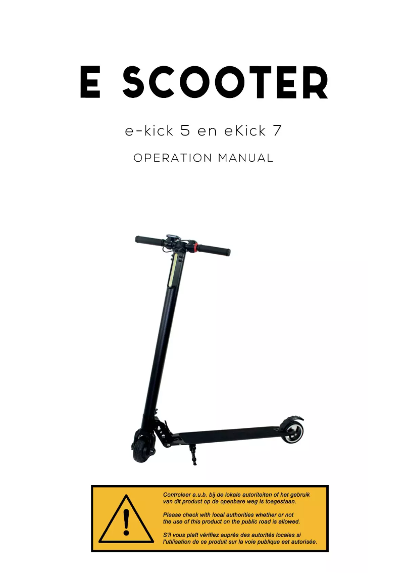 Page 1 de la notice Manuel utilisateur BOHLT eKick 5