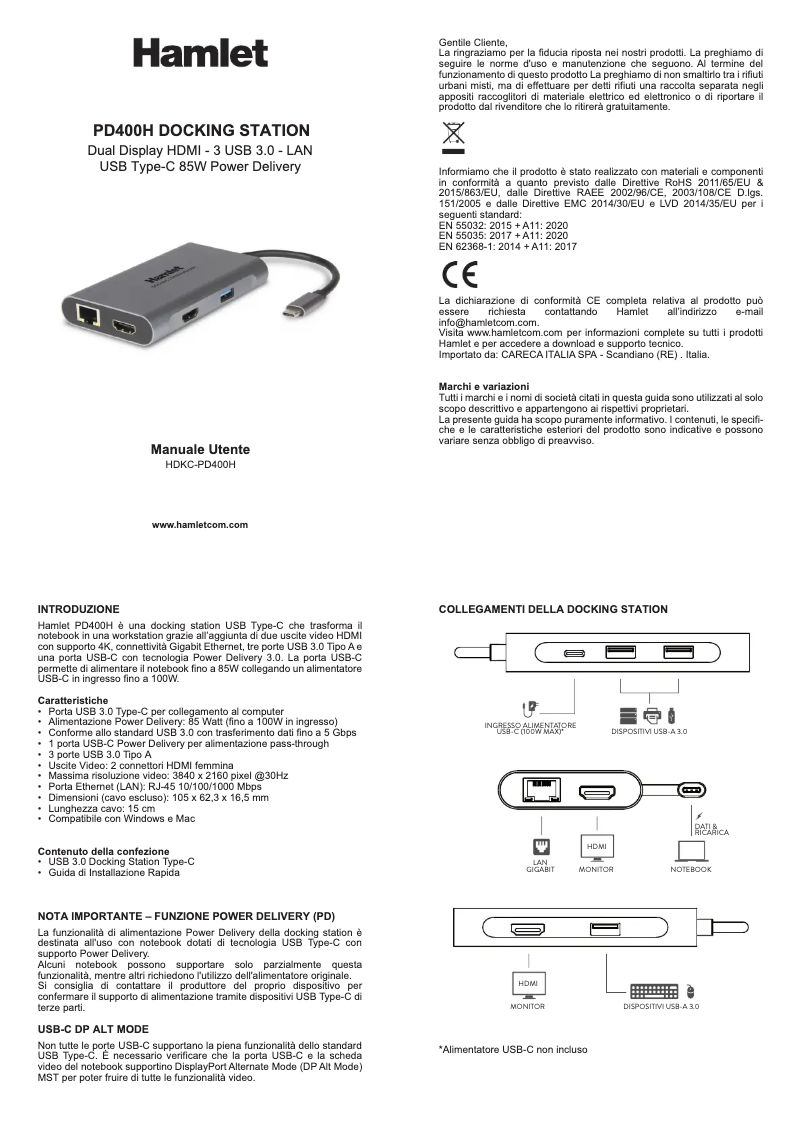 Image de la première page du manuel de l'appareil HDKC-PD400H
