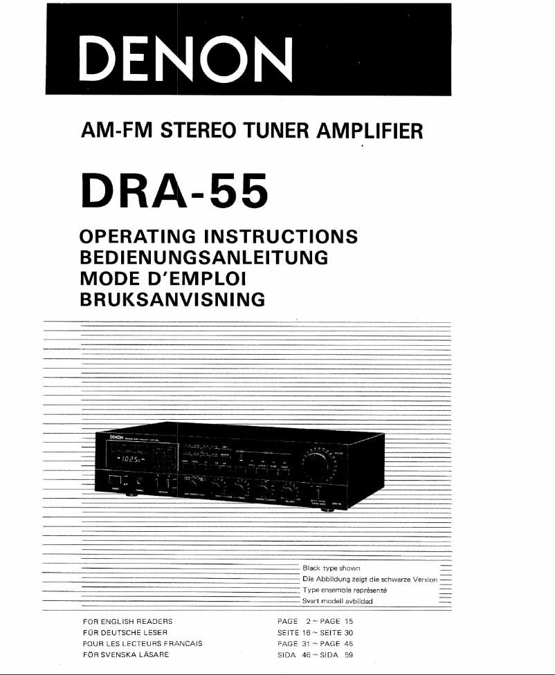 Page n°1 - Manuel utilisateur Denon DRA-55