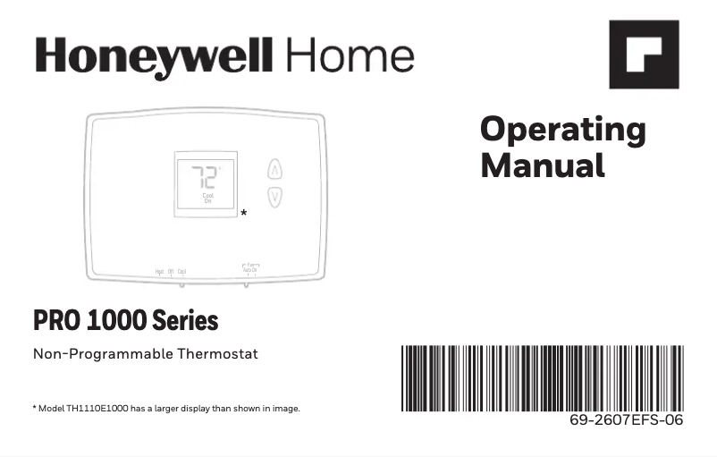 Page 1 de la notice Manuel utilisateur Honeywell TH1110DH1003/U