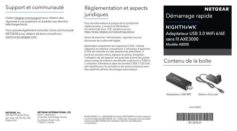 Image de la première page du manuel de l'appareil Nighthawk A8000