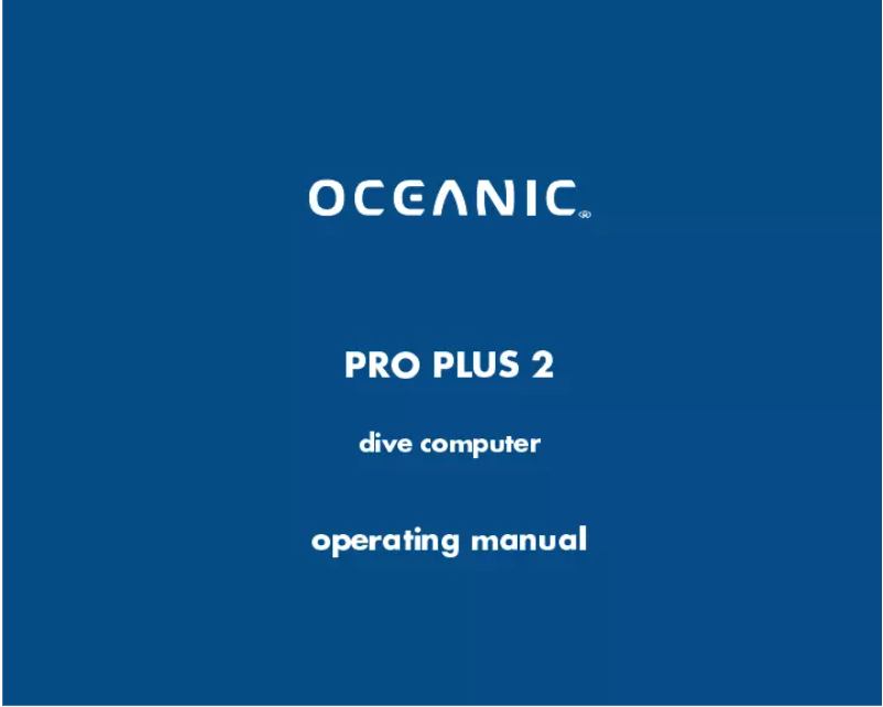 Page 1 de la notice Manuel utilisateur Oceanic Pro Plus 2.1