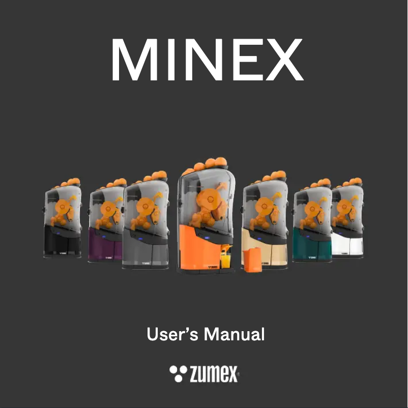 Page n°1 - Manuel utilisateur Zumex Minex