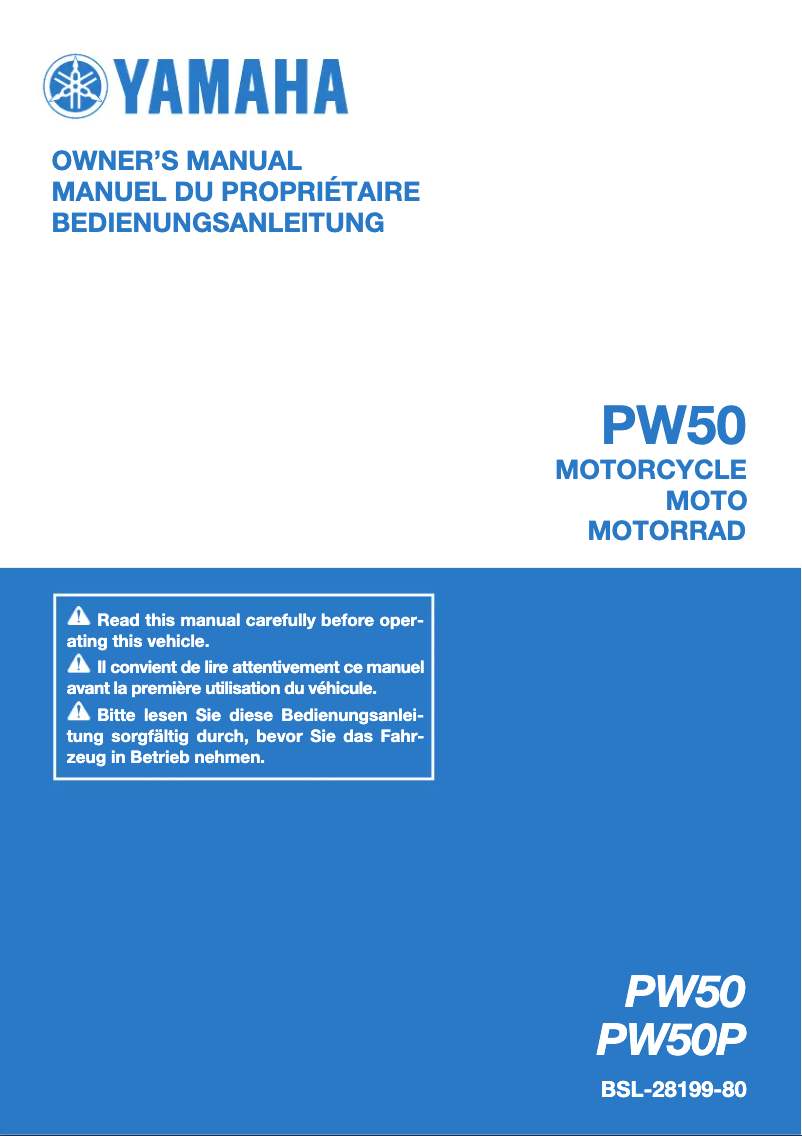 Image de la première page du manuel de l'appareil PW50 (2023)