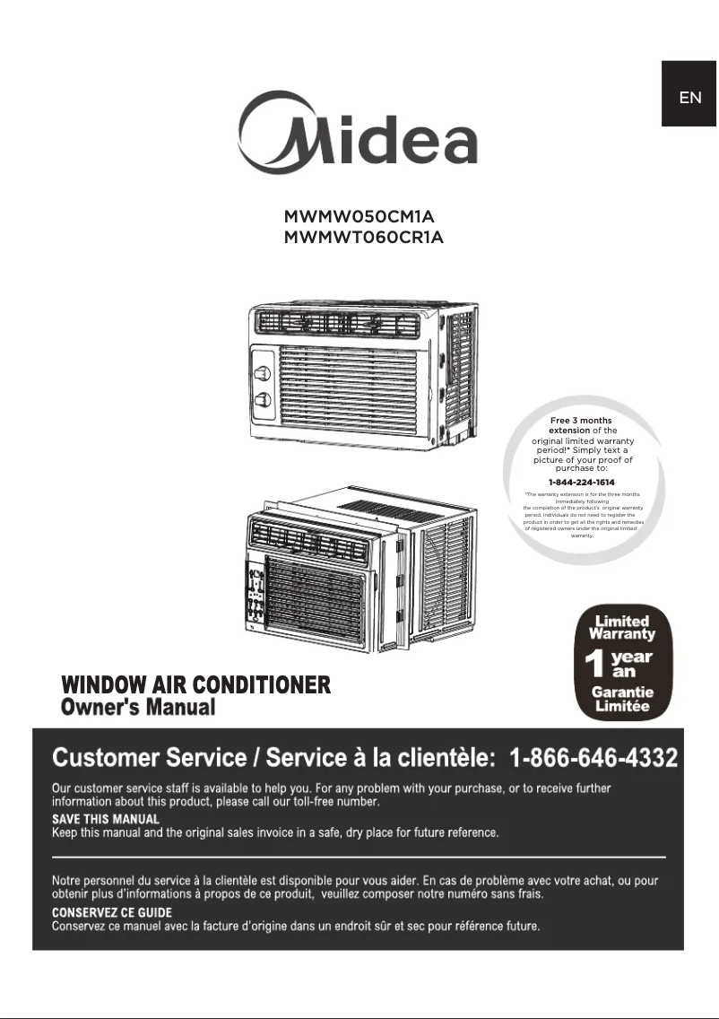 Página 1 del manual Manual de usuario Midea MWMW050CM1A