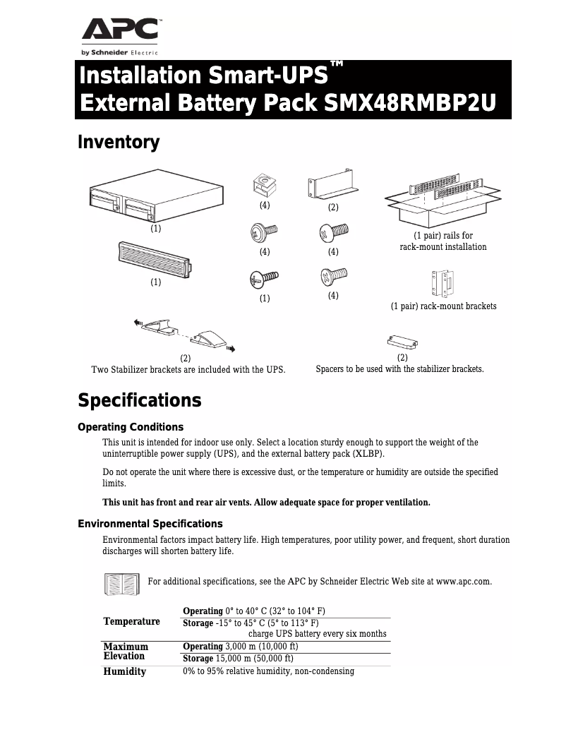 Page n°1 - Manuel utilisateur APC SMX48RMBP2US