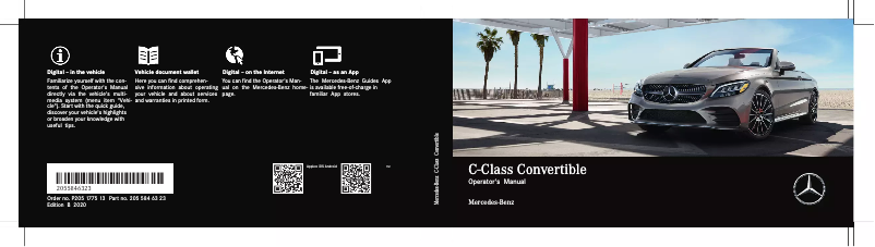 Page 1 de la notice Manuel utilisateur Mercedes-Benz C-Class Cabriolet (2020)