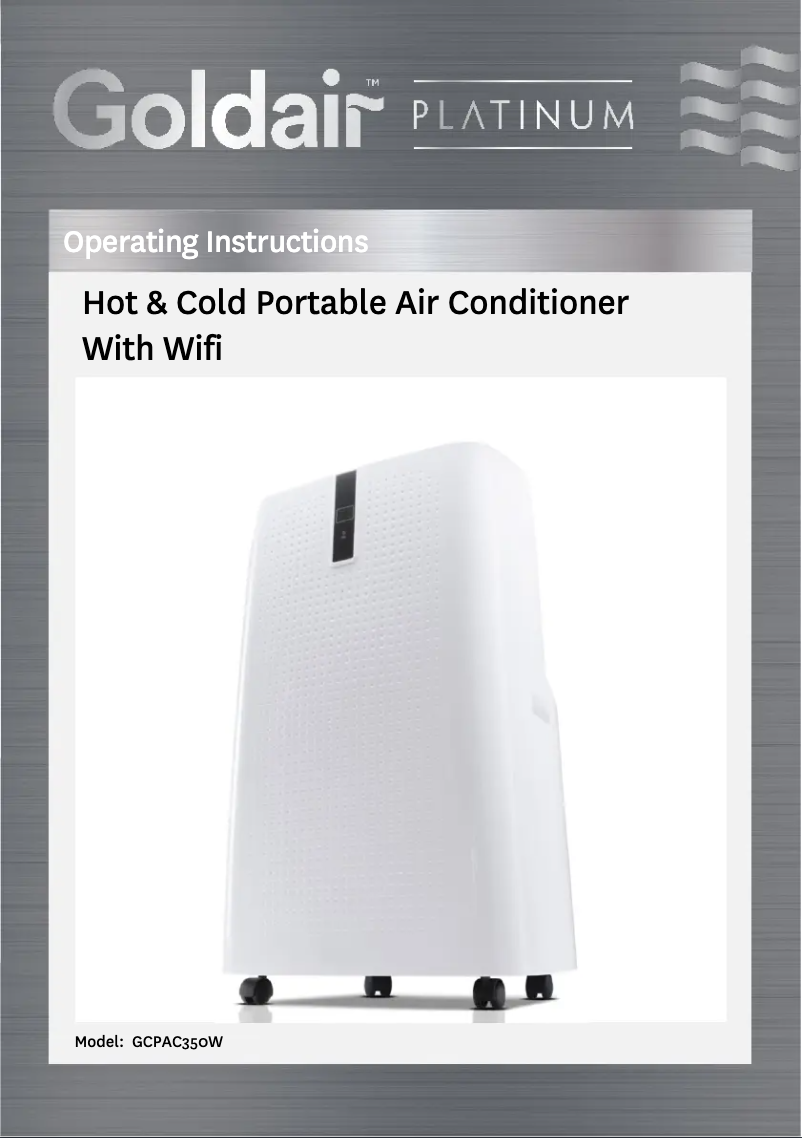 Page 1 de la notice Manuel utilisateur GoldAir GCPAC350W