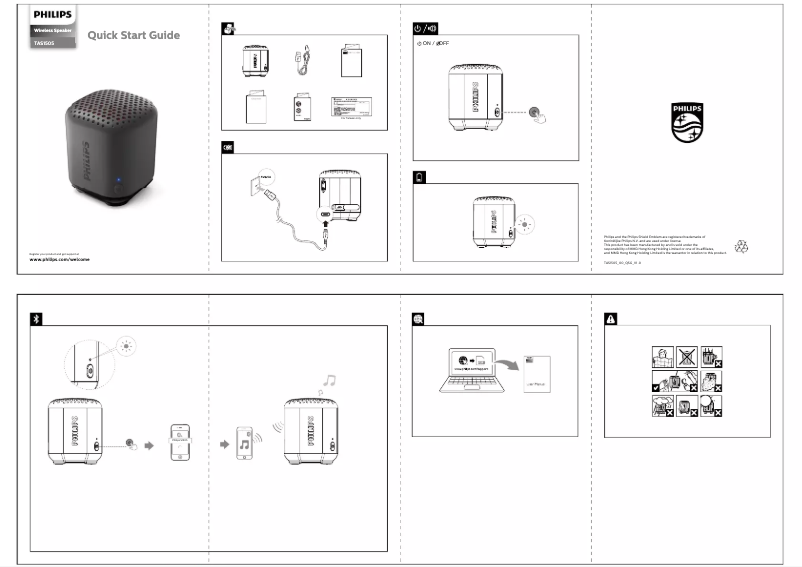 Page n°1 - Guide de démarrage rapide Philips TAS1505B