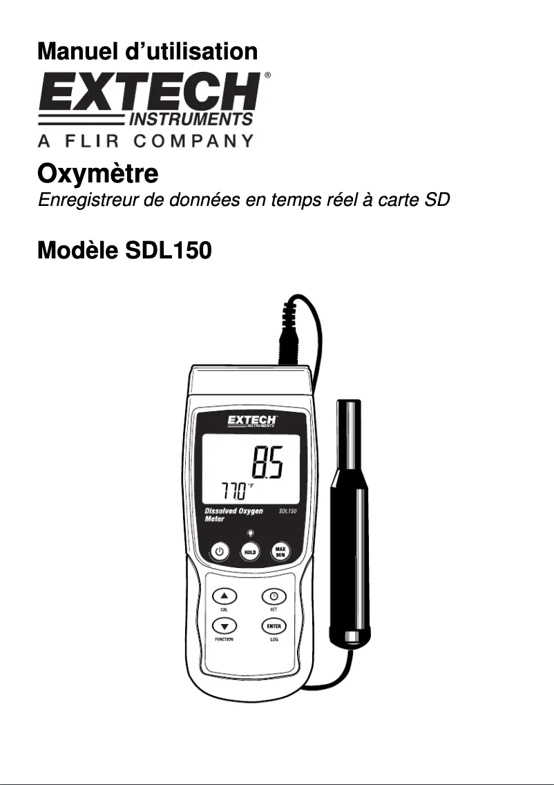 Page 1 de la notice Manuel utilisateur Extech SDL150