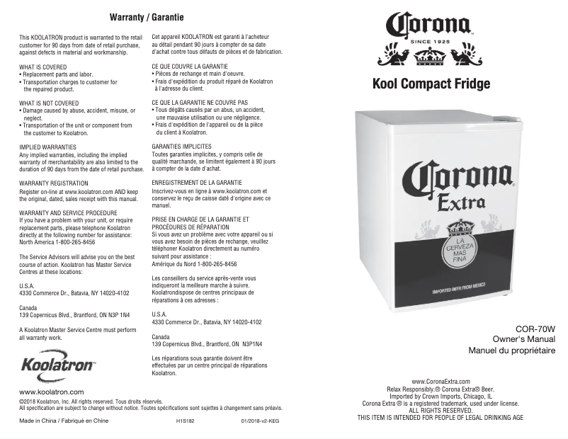 Página 1 del manual Manual de usuario Corona COR-70W