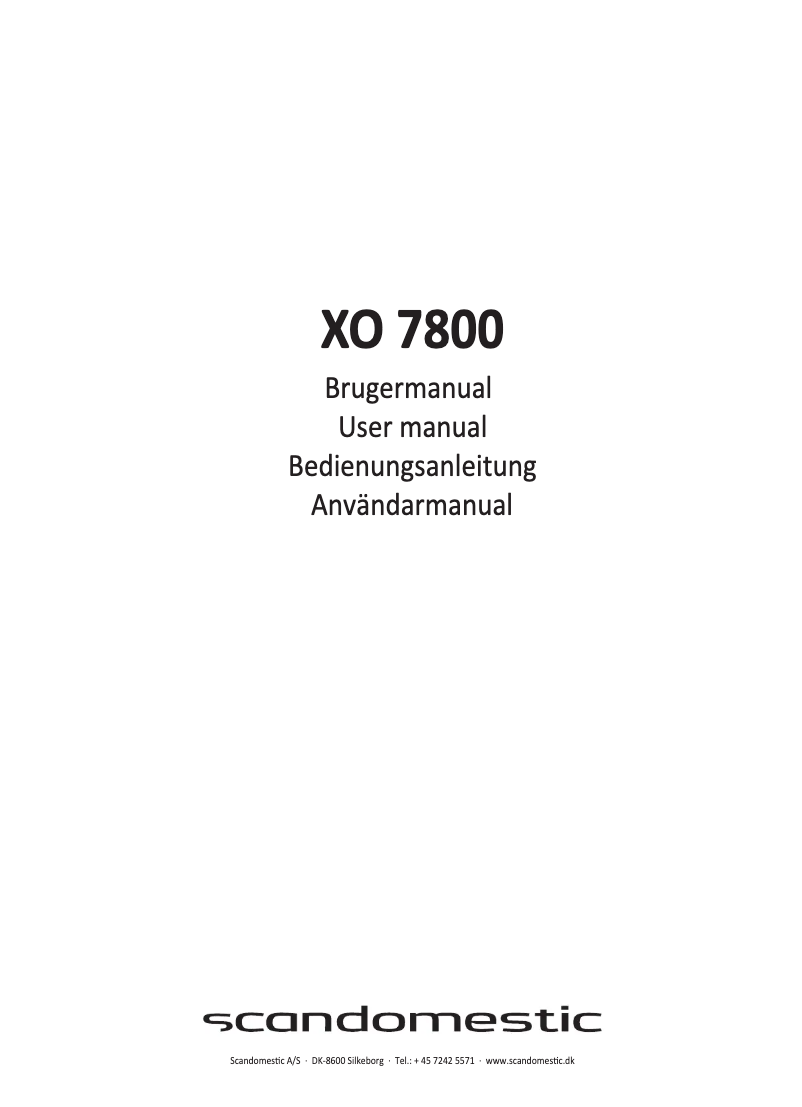 Page 1 de la notice Manuel utilisateur Scandomestic XO 7800