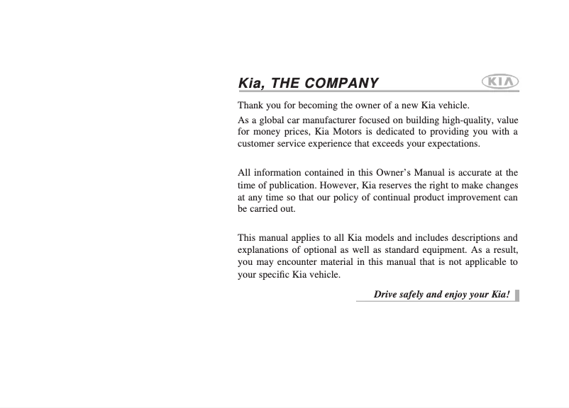 Page n°1 - Manuel utilisateur Kia Sedona (2014)