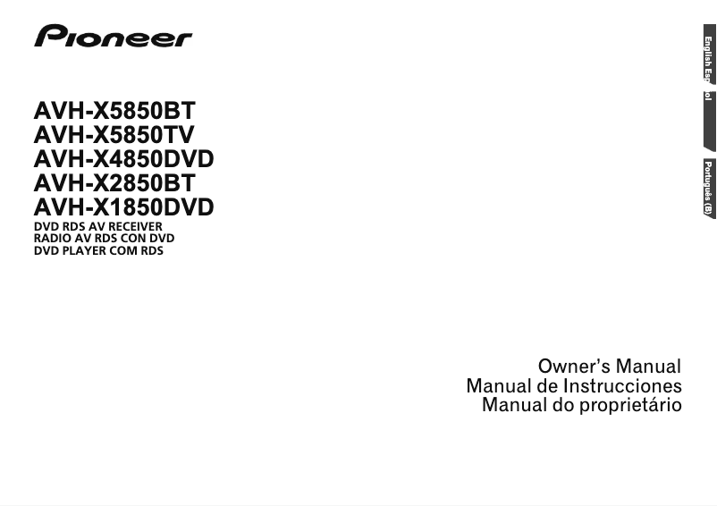 Page n°1 - Manuel utilisateur Pioneer AVH-X2850BT