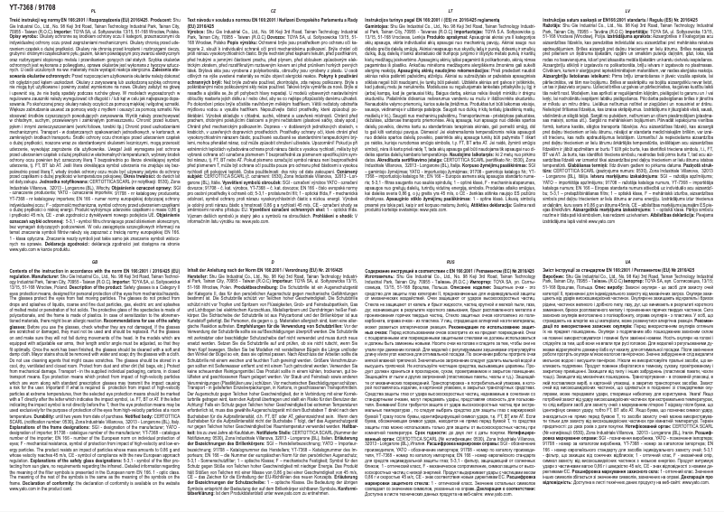 Page 1 de la notice Manuel utilisateur Yato YT-7368