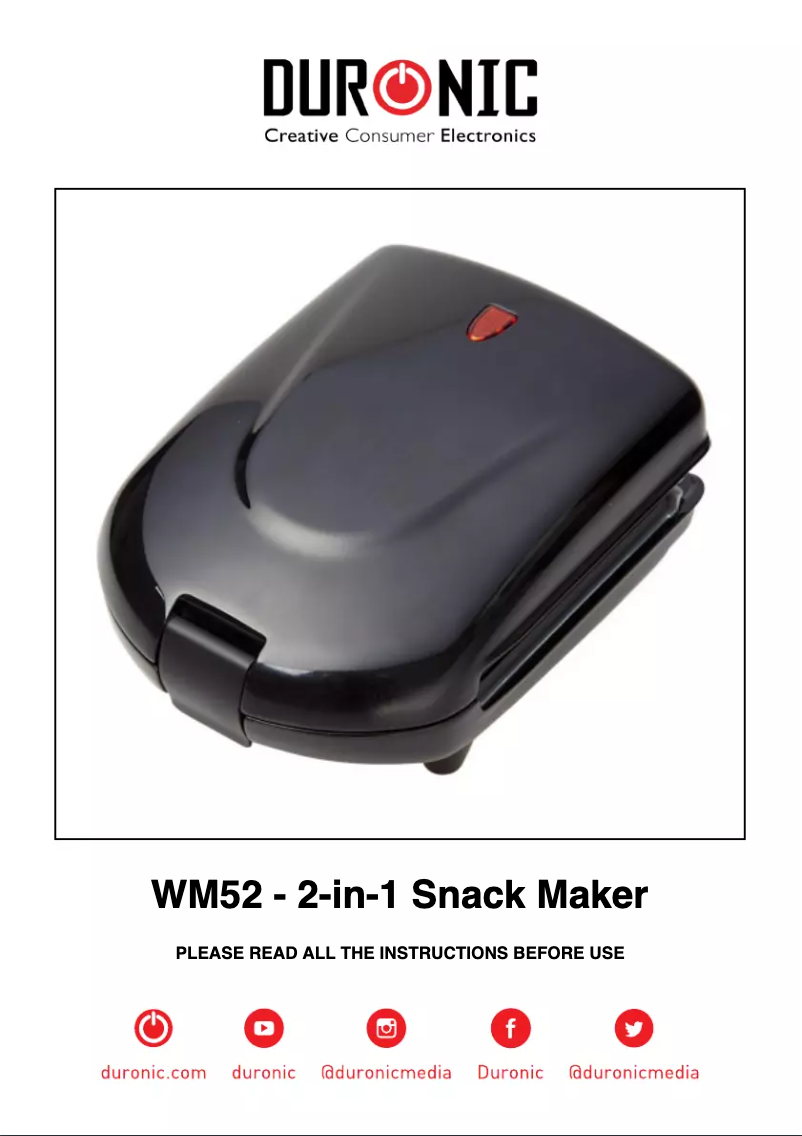 Page 1 de la notice Manuel utilisateur Duronic WM52