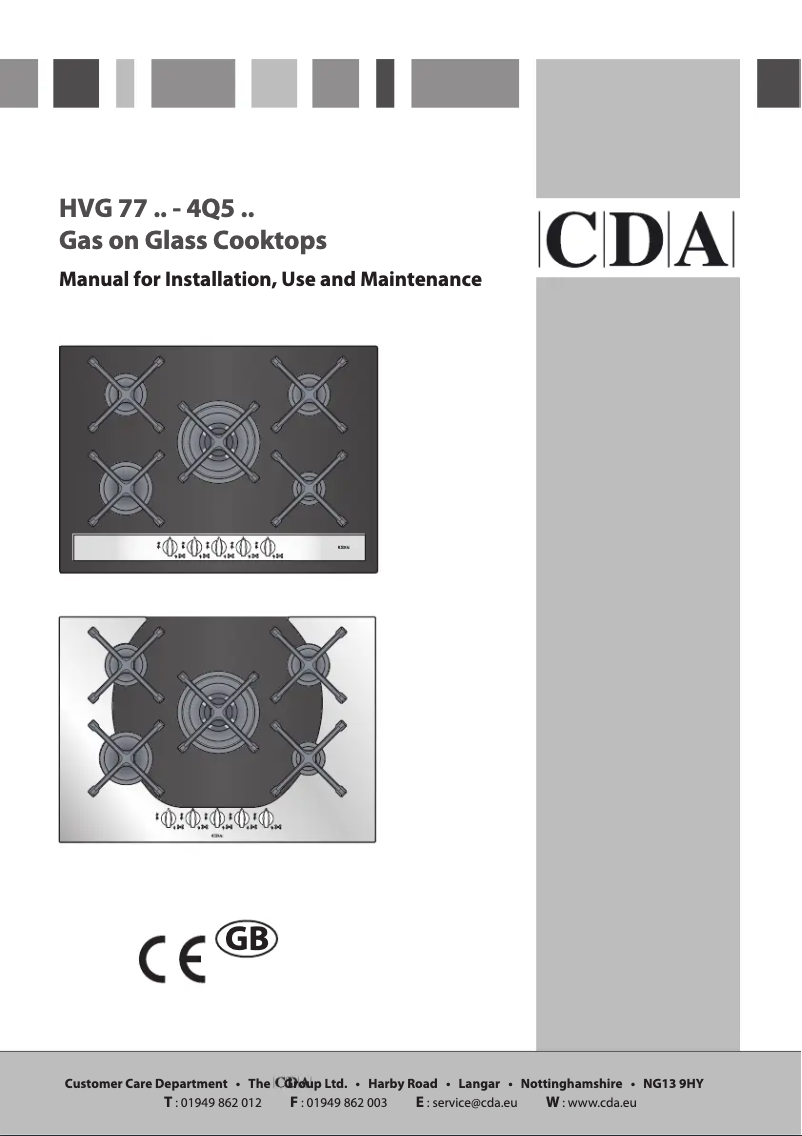 Page n°1 - Manuel utilisateur CDA HVG77