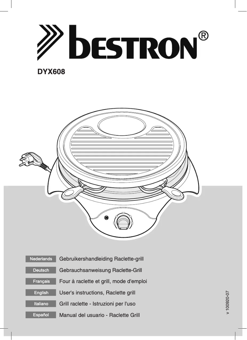 Page 1 de la notice Manuel utilisateur Bestron DYX608