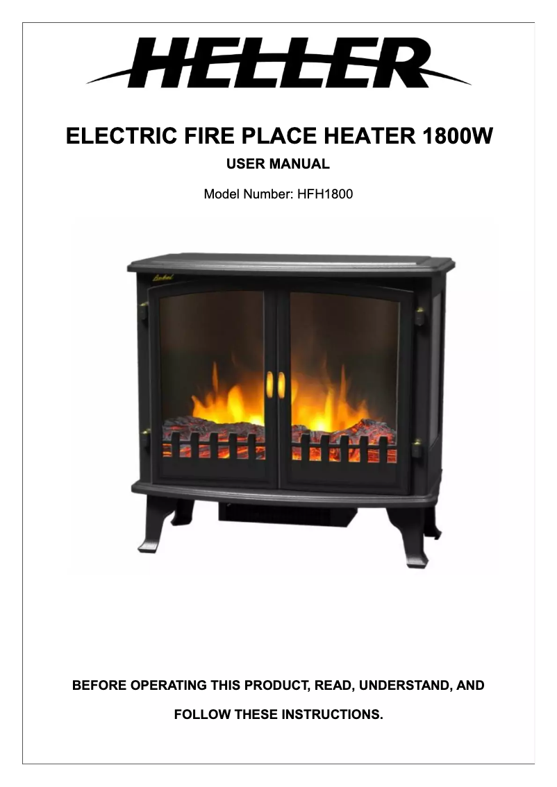 Page 1 de la notice Manuel utilisateur Heller HFH1800