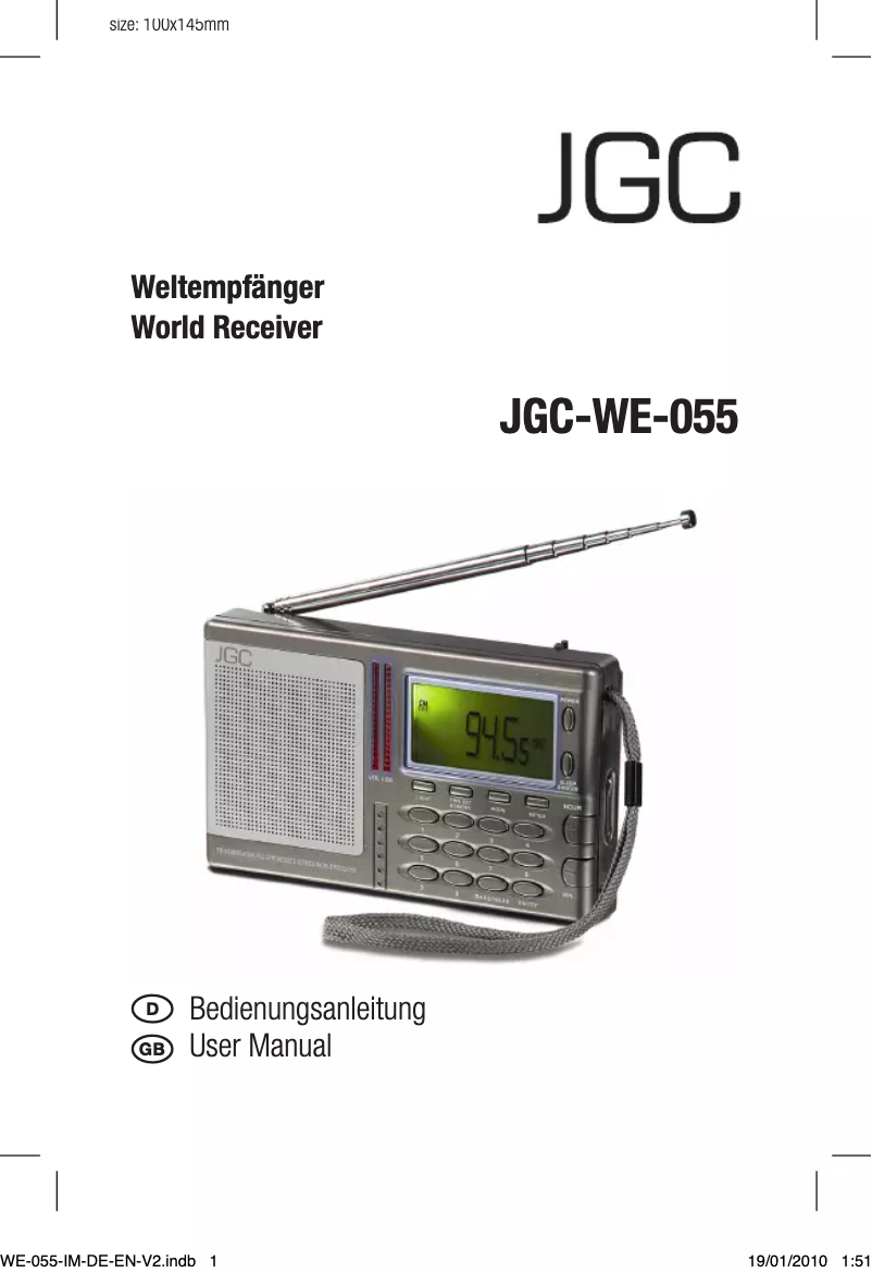 Imagen de la primera página del manual del dispositivo WE-055