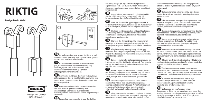 Página 1 del manual Manual de usuario Ikea RIKTIG 303.162.96