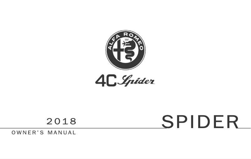 Page 1 de la notice Manuel utilisateur Alfa Romeo 4C Spider (2018)