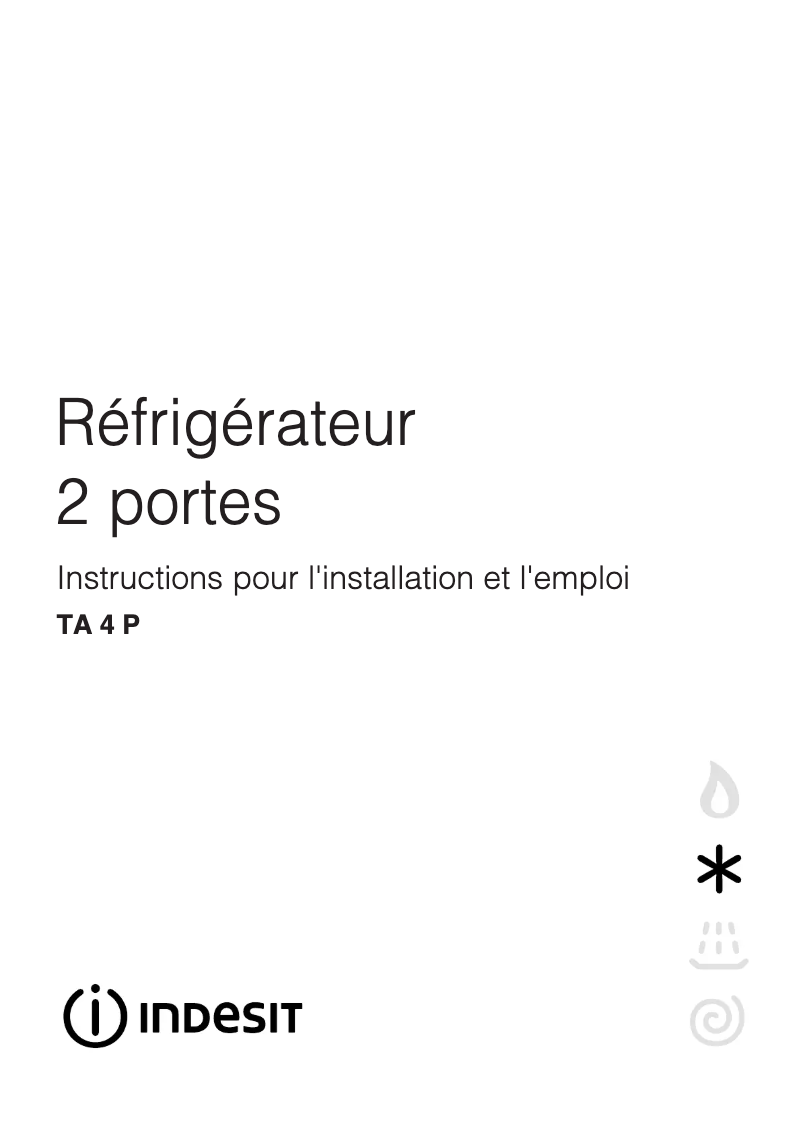 Page 1 de la notice Manuel utilisateur Indesit TA 4 P