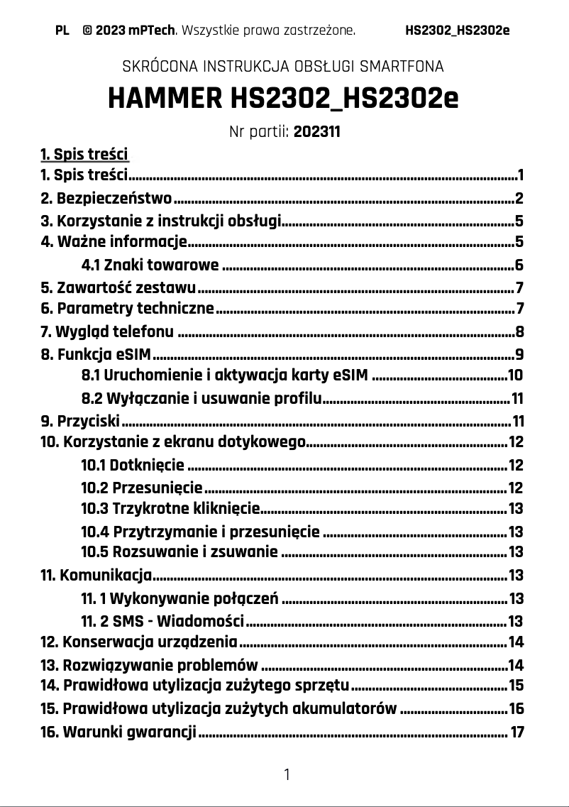 Image de la première page du manuel de l'appareil Iron V LTE