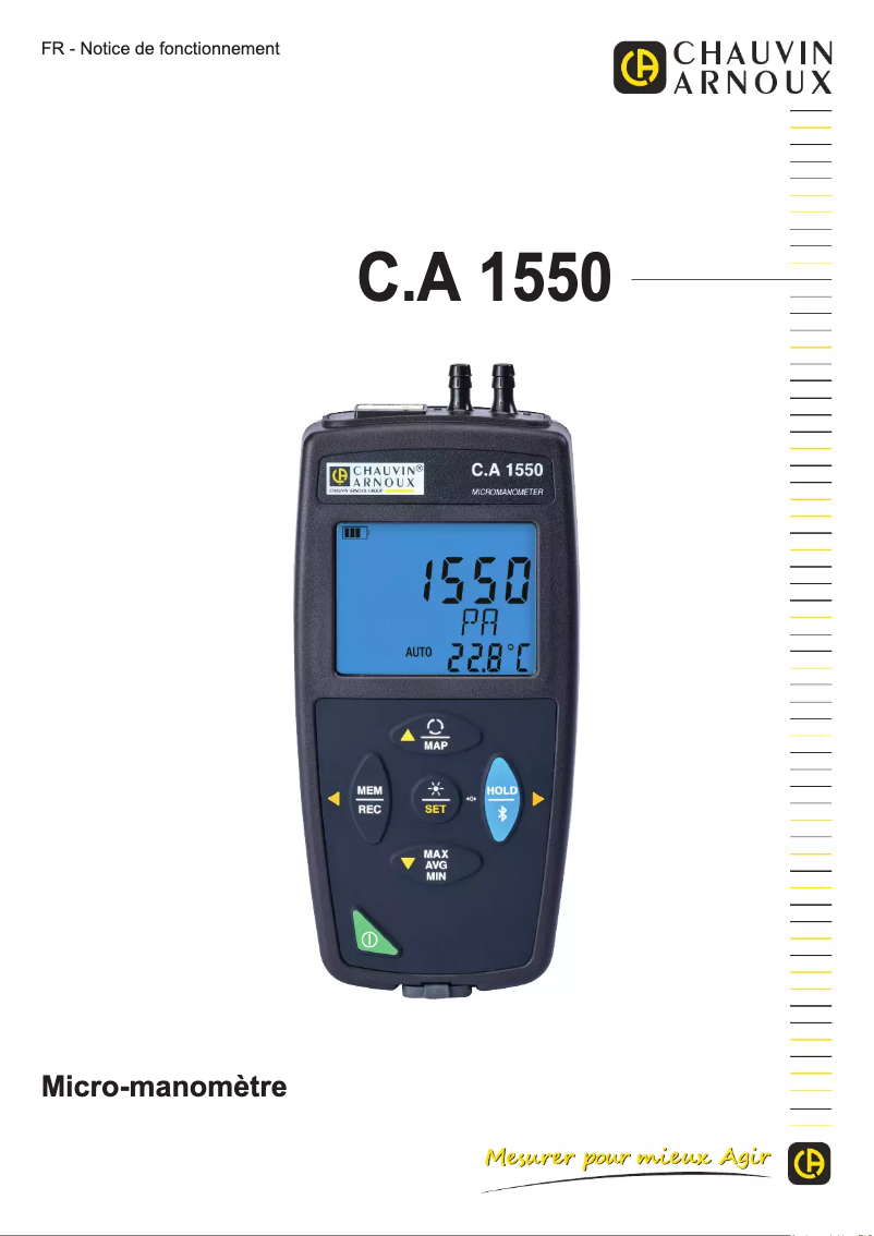 Page 1 de la notice Manuel utilisateur Chauvin Arnoux C.A 1550